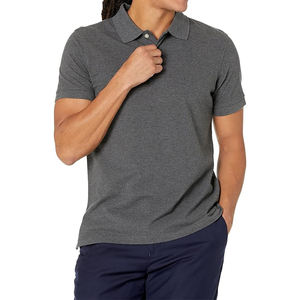 Camiseta Polo OEM para Hombre, Gris, Manga Corta, Mezcla de Algodón, Logotipo Personalizado, Ropa Casual - Product Image 1