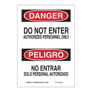 Panneau bilingue de signalisation de danger « Ne pas entrer » pour les zones interdites intérieures et extérieures - Product Image 2