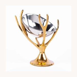 Modern Metal And Wooden Food Serving Bowl New Arrival Stylish Customized New Design Decorative Serving Bowl For Home Hotel Use - Product Image 5