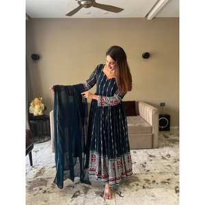 ENSEMBLE DE COSTUME ANARKALI GEORGETTE ANARKALI BRODÉ UC348 - Product Image 4