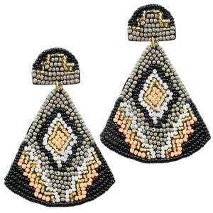 Boucles d'oreilles pendantes noires nouveauté perles faites à la main transfrontalières or à la mode créative pour les fêtes Style chrétien - Product Image 1