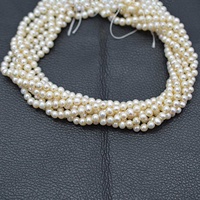 Perles d'eau douce naturelles de couleur blanche de 4 mm 5 mm Perles rondes lisses de la mer du Sud Bonne brillance Perles provenant du fabricant Acheter en ligne Inde