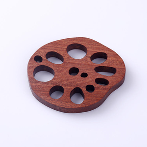 Sous-verre en bois réutilisable avec logo IANNA gratuit, sous-verre en bois Narra, porte-boissons pour thé et café, vaisselle, sous-verre en hêtre et noyer - Product Image 5