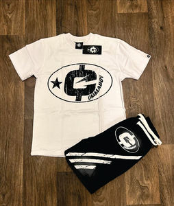 Conjunto de 2 Piezas de Camiseta de Algodón 100% Tejido con Pantalones Cortos, Color Sólido, Verano 2026, Camiseta Casual de Cuello Redondo con Pantalones Cortos - Product Image 6