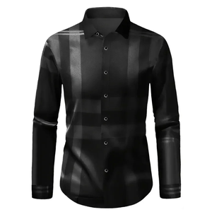 Camisa de Hombre Nueva de la Marca 2026, Camisa Masculina a Cuadros Elástica de Manga Larga a la Moda - Product Image 1