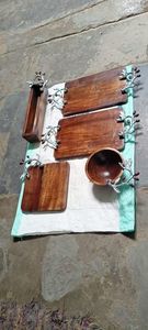Plateau de service carré en bois poli, compatible lave-vaisselle, motif uni, cadeau d'affaires TAQI CRAFT INTERNATIONAL Utter Pradesh - Product Image 3