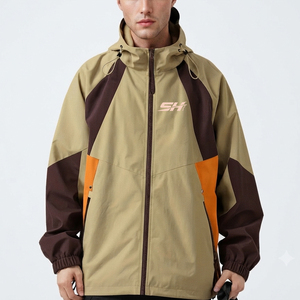 <b>Men</b> Premium <b>Lightweight</b> Windbreaker <b>Jacket</b> Full Zip Hooded Wind Resistant Water Outdoor Casual <b>Jacket</b> with Adjustable Low Price - Product Image 1