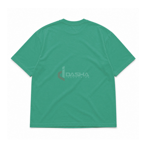 Camiseta de algodón verde para hombre, manga corta, cuello redondo, corte holgado informal, logotipo impreso en la parte delantera, tejido de punto tipo jersey - Product Image 2