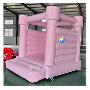 Château gonflable rose pastel pour tout-petits à prix abordable, en PVC durable, idéal pour les fêtes en intérieur - Product Image 2