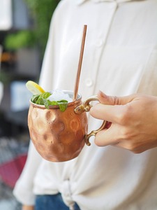 Metal New <b>Copper</b> Water mug for Ayurveda Yoga Healthy Customized Size Tumbler Hammered Water and Juice Handmade - Product Image 3