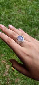 Bague en argent sterling 925 calcédoine, bague en argent faite à la main, bague ovale en pierres précieuses, bague d'anniversaire, bague de promesse - Product Image 4