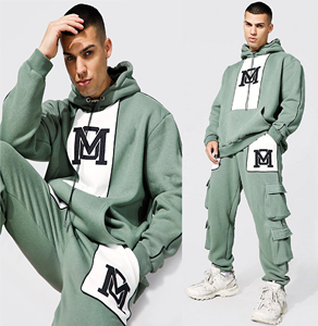 Peso Pesado grueso personalizar de Hombre Sudaderas con capucha trajes de pista con bolsillo canguro 2 piezas jersey con capucha traje de sudor para los hombres - Product Image 1