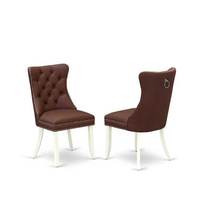 Ensemble de salle à manger moderne 4 pièces avec chaises en cuir PU et table ronde blanche, design contemporain pour la salle à manger à domicile