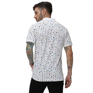 T-shirt de golf uni en coton éponge 100 % pour homme, col rabattu, logo personnalisé, sans motif, anti-plis, séchage rapide, fabriqué au Pakistan - Product Image 2