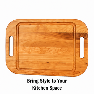 Large Acacia Wood Cutting Board with Handle and Juice Groove Solid Wood <b>Kitchen</b> Chopping Board Food Grade OEM Supplier - Product Image 1