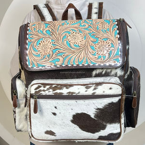 Sac à langer de voyage pour maman, grande capacité, nouveau, en cuir véritable, sac à langer organisé, rangement pour couches, sac à dos en cuir de vache - Product Image 4