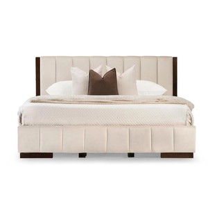Modern Upholstered Velvet <b>Bed</b> Frame <b>Queen</b> <b>Size</b> Soft <b>Bed</b> with Quilted Headboard and Footboard - Product Image 4