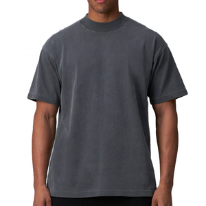Camiseta de Algodón Azul Marino para Hombre, Manga Corta, Cuello Redondo, Corte Regular, Color Sólido, Diseño Liso de Punto Jersey Informal - Product Image 5
