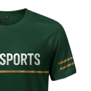 เสื้อยืดกีฬาสีเขียวสำหรับผู้ชาย โพลีเอสเตอร์ เสื้อทีมฝึกซ้อม ชุดกีฬากลางแจ้ง ชุดออกกำลังกายเพื่อประสิทธิภาพสูง - Product Image 6