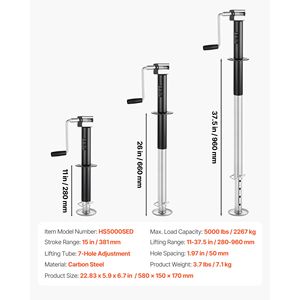 Martinetto a Forcella da 5000 Libbre con Corsa Verticale di 15 Pollici e Gamba Regolabile a 7 Livelli, Accessori per Camper - Product Image 6