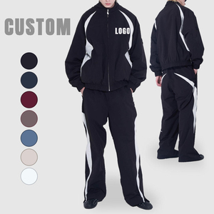 Survêtements coupe-vent surdimensionnés personnalisés pour hommes, en polyester et nylon, avec fermeture éclair – Fabricant de survêtements coupe-vent pour hommes - Product Image 2