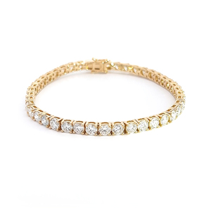 สร้อยข้อมือเพชรทรงกลมเพาะเลี้ยงในห้องปฏิบัติการ ทอง 14K ประดับเพชรแบบฝังเรียบหรู น้ำหนักกะรัตสูง เหมาะสำหรับงานแต่งงาน เครื่องประดับชั้นดี ดีไซน์สวยงามสำหรับผู้หญิง - Product Image 6