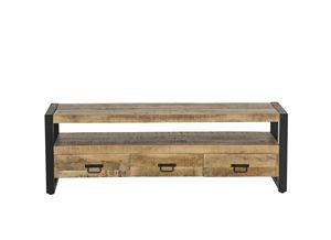 Mueble de TV Rústico de Madera Maciza Hecho a Mano, Mesa Consola con Almacenamiento, Mueble para Sala de Estar de Apartamento - Product Image 2