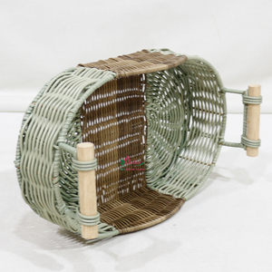 Eco-Friendly Handwoven <b>Water</b> <b>Hyacinth</b> <b>Basket</b> with Leather Handles for Home Decor. - Product Image 3