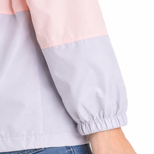 <b>Women</b> Color Blocked Hooded <b>Windbreaker</b> Jacket Full Sleeve Windproof Pullover Spring Wear Contrast Design Lightweight Outerwear - Product Image 3