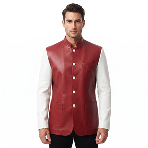 Men's Plus Size Breathable Custom Genuine <b>Leather</b> <b>Blazer</b> <b>Jacket</b>-Fashion Streetwear - Product Image 6