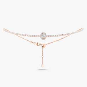 Diamond Tennis Necklaces <b>Cluster</b> Mix Cut Lab Grown 14K Solid Gold 16 Inch Adjustable Luxury Statement Choker Jewelry Manufacture - Product Image 5