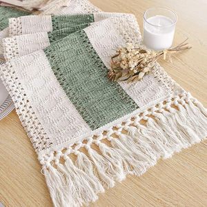 Runner da Tavolo Verde Salvia 72 Pollici con Nappe, Decorazione Boho per Pasqua, Copritavolo Rustico in Macramè Stile Fattoria, Aggiunta Sorprendente al Tuo Arredamento - Product Image 6