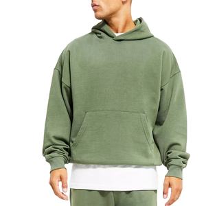 Pull-over personnalisé pour hommes, survêtement, 100% coton polaire, sweat à capuche et pantalon de survêtement grande taille pour l'hiver, lavage à l'acide - Product Image 1
