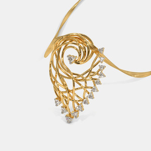 Collar con Colgante de Pluma de Pavo Real en Oro Amarillo con Diamante Cultivado en Laboratorio - Product Image 6