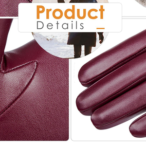New Arrival Stylish Women's Genuine Leather <b>Gloves</b> 100% Original Eco-Friendly Keeping <b>Warm</b> Casual Party Winter Leather <b>Gloves</b> - Product Image 3