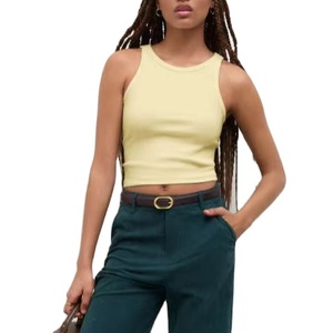 Nouvel arrivage de vêtements de sport pour femmes haut de course sans manches taille haute Leggings respirant léger coton Fitness entraînement avant - Product Image 3