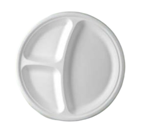 9 Inch 3 Compartment <b>Round</b> <b>Tray</b> 230mm Depth 24mm Food Grade Plastic Thali Meal Plate For Restaurant Food Service Daily Home Use - Product Image 1