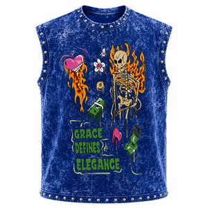 T-shirts en coton 100% de haute qualité OEM pour hommes, vêtements personnalisés, streetwear, impression DTG, t-shirts sans manches à coupe courte et délavée - Product Image 3
