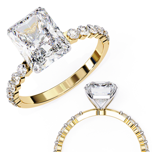 Anillo de Oro Sólido de 14K con Diamante Cultivado en Laboratorio de Corte Esmeralda de 2.5 CT, Diseño de Lujo, para Compromiso, Boda o Aniversario - Product Image 3