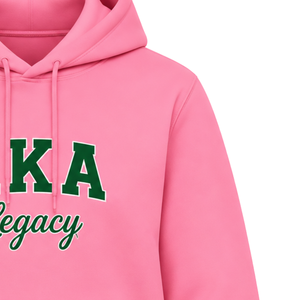 Womens <b>Pink</b> Sorority <b>Hoodie</b> with Embroidered Crest Logo Premium Cotton Blend Long Sleeve Pullover Sweatshirt Casual Greek - Product Image 4