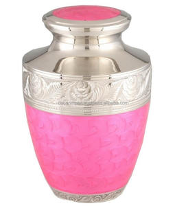 Urnes de crémation avec urnes souvenir rose de perles ou d'émail 2 pots - Product Image 5