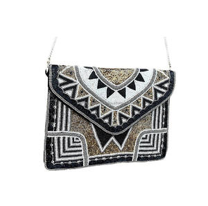 Bolsos de mensajero bohemios para mujer de India Beach Beaded Evening Party Shopping Clutch Bag Afghani Shoulder Bag Handbag Wholesale - Product Image 5