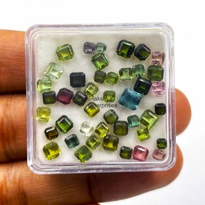Pierres précieuses naturelles en tourmaline, taille octogonale, facettées, 4 mm, 5 mm, 6 mm, pour la fabrication de boucles d'oreilles, pierres multicolores, prix de gros, vente en gros - Product Image 2