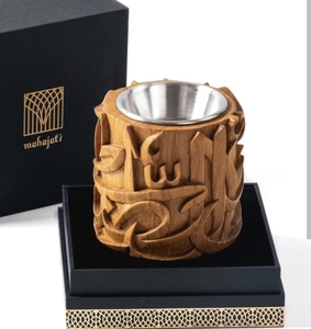 Quemador de Incienso Mubkhar de Madera de Acacia con Incrustaciones de Concha y Cúpula de Vidrio, 100% Natural, Ecológico, para Aromaterapia, Personalizable - Product Image 2