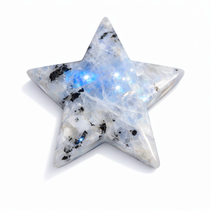Pierre de lune arc-en-ciel sculptée en forme d'étoile, idéale pour la décoration, la guérison, la méditation, l'énergie Reiki - Fournisseur en gros - Product Image 1