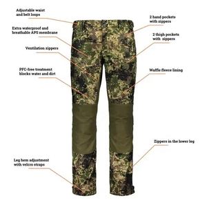 Combinaison de chasse classique de haute qualité, imperméable, coupe-vent, anti-UV, imprimé camouflage, 100% polyester, respirante et chaude - Product Image 4