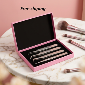 Juego de Pinzas para Extensión de Pestañas de Acero Inoxidable, con Punta Curva de Precisión y Agarre de Diamante, Herramientas Suaves para Volumen, 90 Grados, Personalizadas - Product Image 4