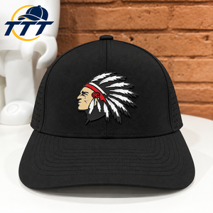 Casquette de golf personnalisée à 5 panneaux avec logo en caoutchouc, fabriquée au Vietnam, découpée au laser, respirante, à fermeture snapback, chapeau de sport, vente en gros OEM ODM, usine OEM - Product Image 1