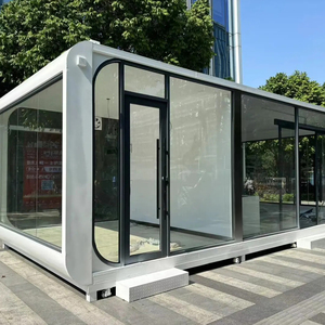 <span class=keywords><strong>Mini</strong></span> maison modulaire de 20 pieds, bureau, cabine, maison, maison en acier imperméable, cabine Apple avec mur en verre, préfabriqué, maison préfabriquée - Product Image 1