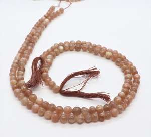 Perles rondes lisses en pierre de lune chocolat naturelle 4,5-5 mm, perles de pierre de lune brunes de 13 pouces pour bijoux - Product Image 1